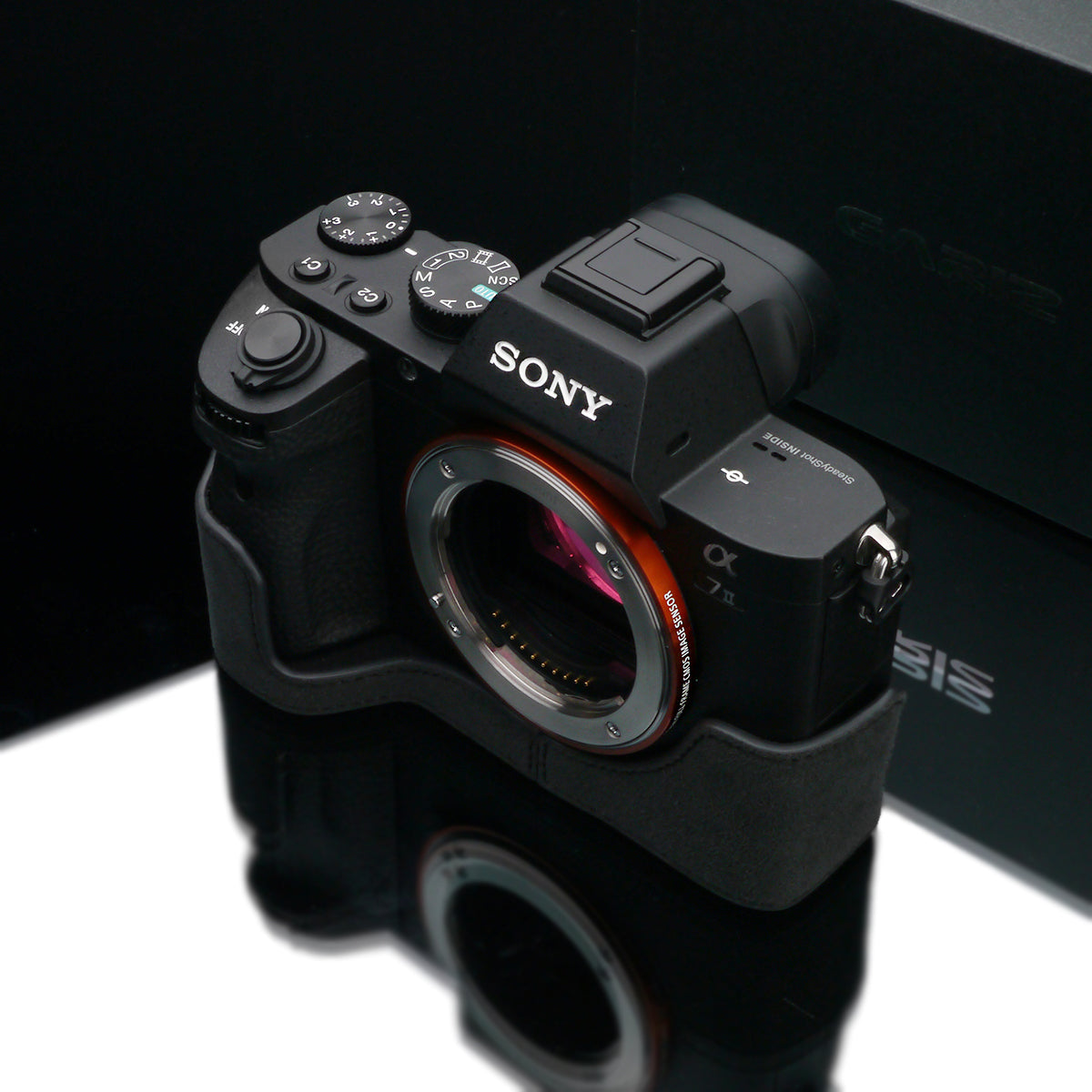 Gariz AT-A7IICG Alcantara Camera Half Case Charcoal for Sony A7II A7RII A7SII