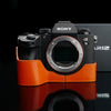 Gariz Orange Leather Camera Half Case XS-CHA9OR for Sony Alpha A7III A7RIII A9 ILCE-9