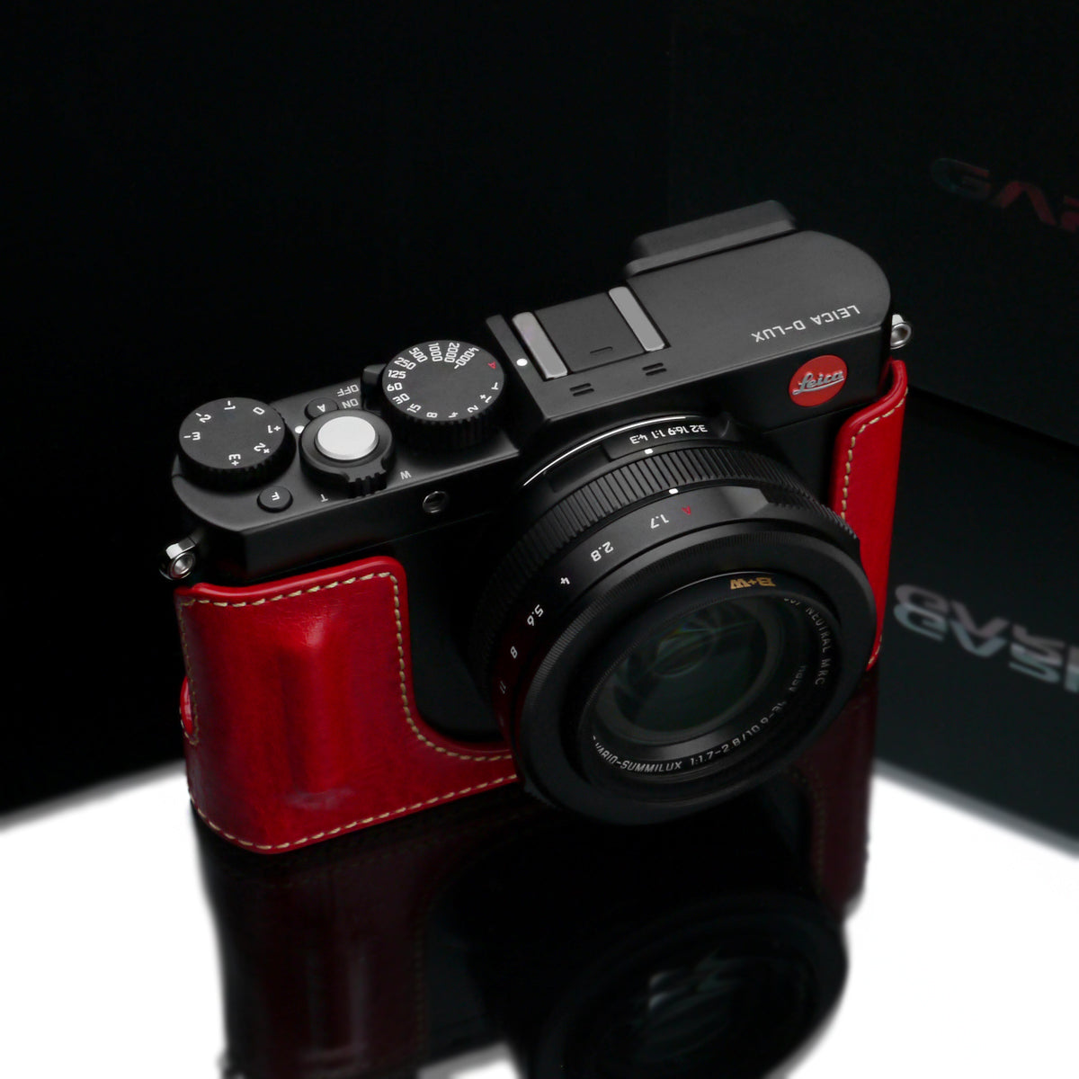 Gariz Leica D-LUX Red Leather Camera Half Case HG-DLUXR