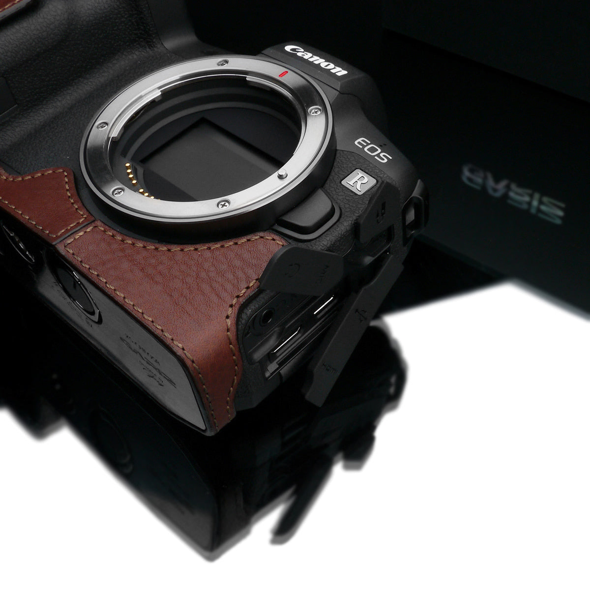 Gariz XS-CHEOSRBR Brown Leather Camera Half Case for Canon EOS R
