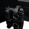 Gariz XS-CHG9BR Leather Camera Half Case Brown for Panasonic Lumix DC-G9 G9