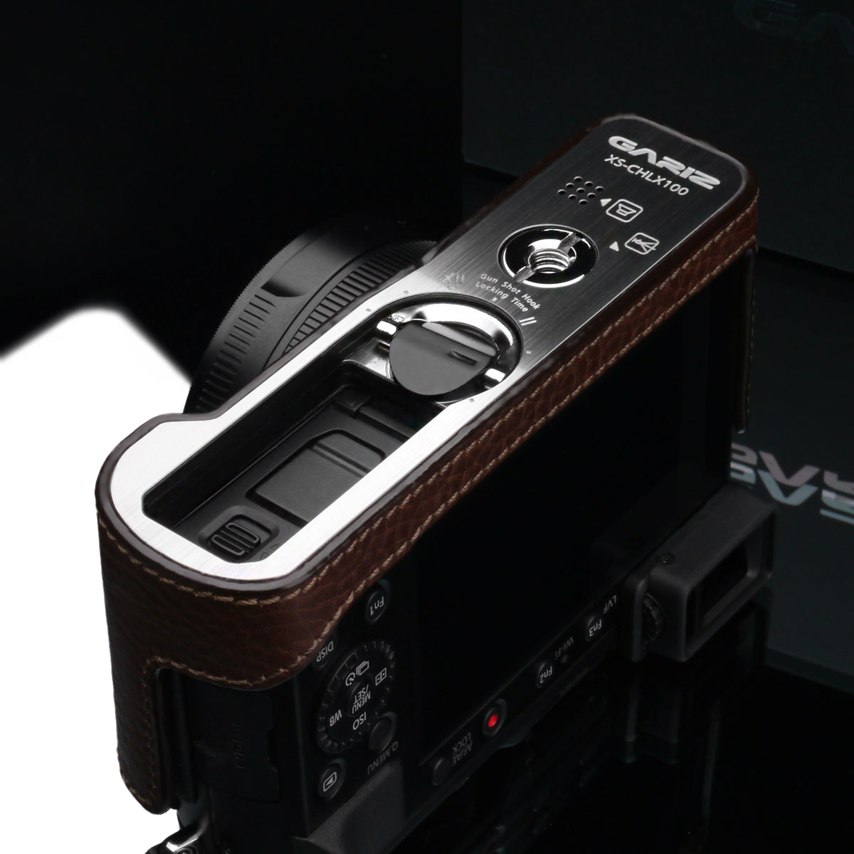 Gariz Brown Leather Camera Half Case XS-CHLX100BR for Lumix LX100 DMC-LX100