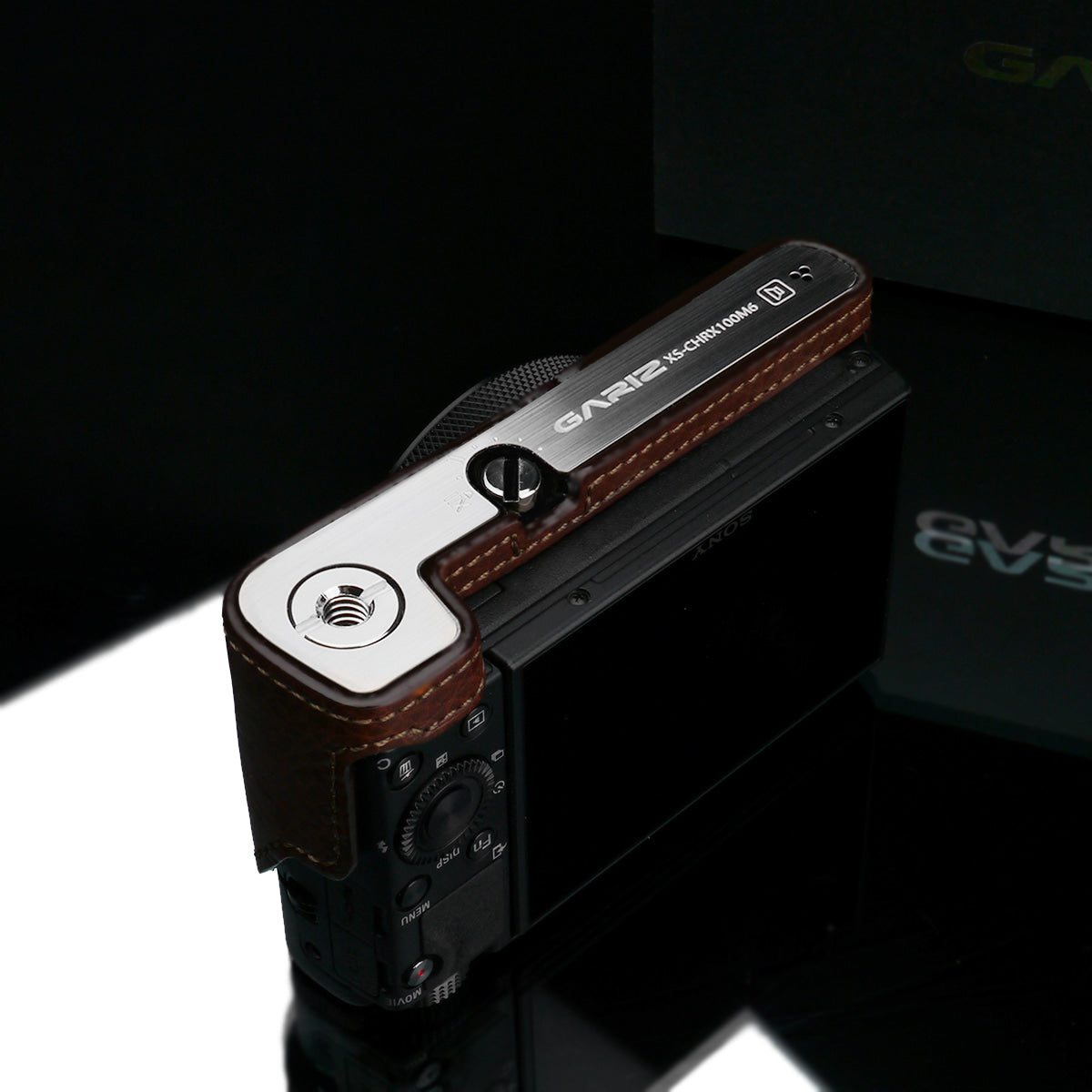 Gariz HG-RX100M6BR Leather Camera Half Case Brown for Sony RX100M6 RX100VI