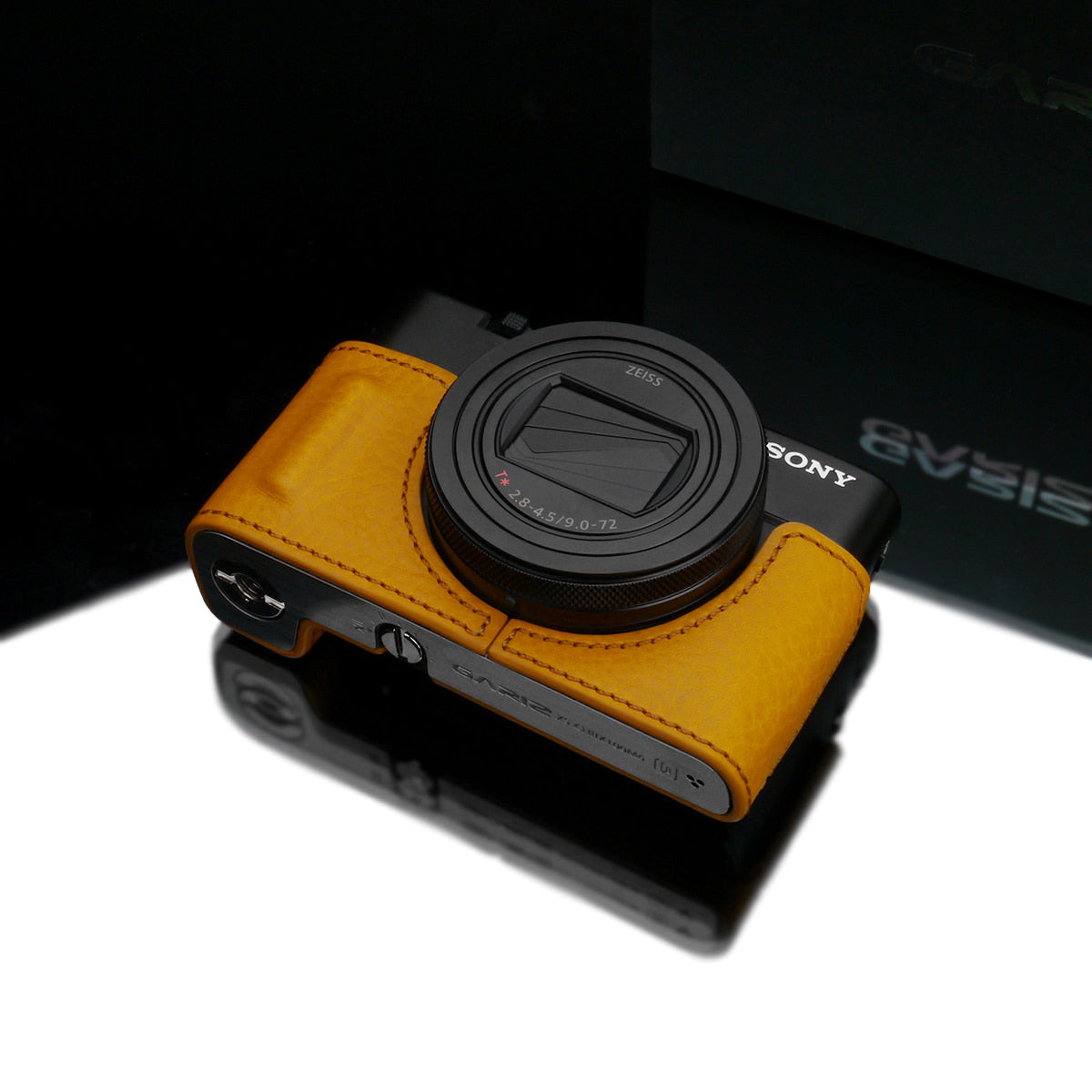 Gariz HG-RX100M6MT Leather Camera Half Case Mustard for Sony RX100M6 RX100VI