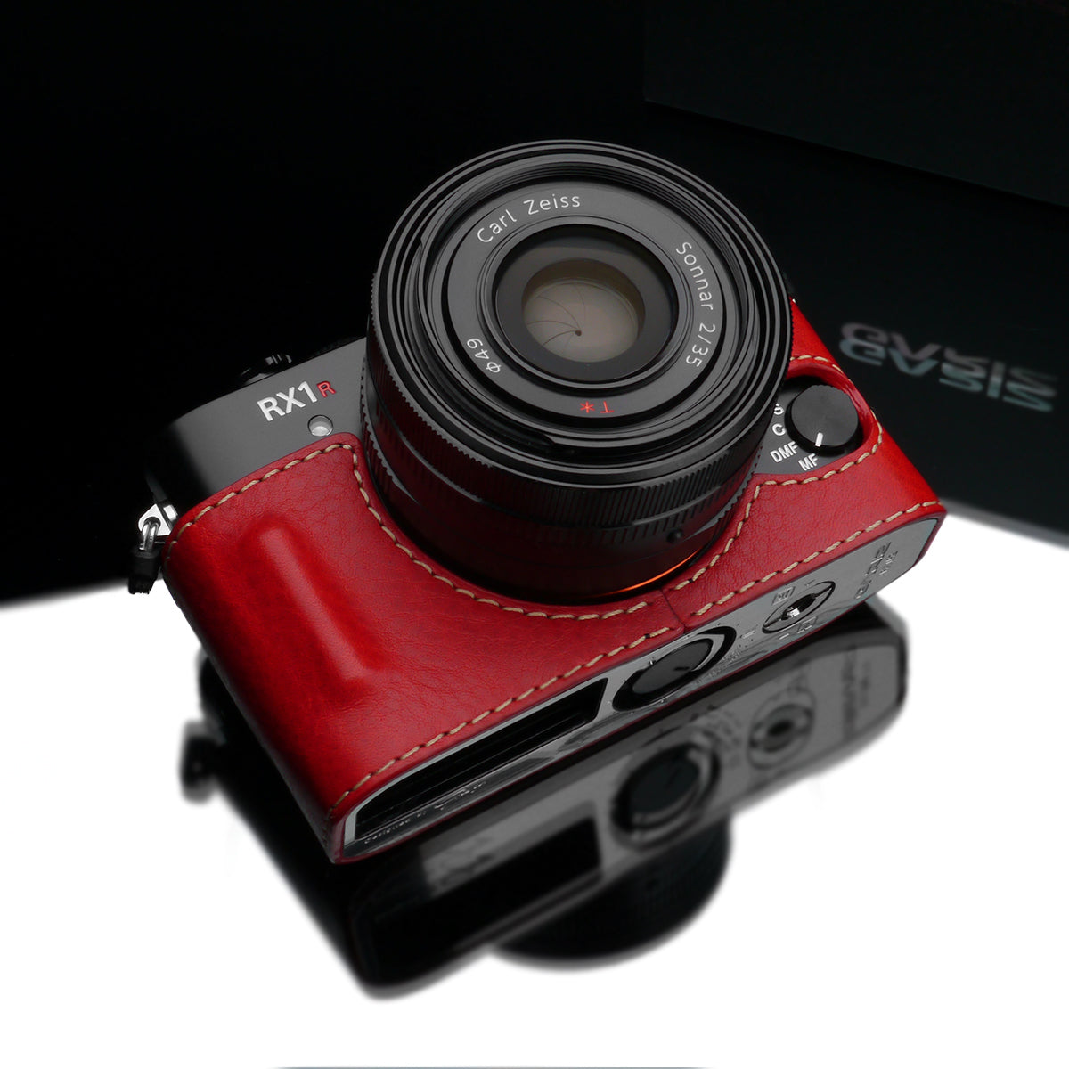 Gariz Red Leather Camera Half Case HG-RX1R2R for Sony DSC-RX1RII Case