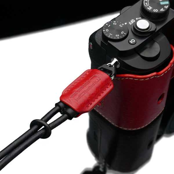 Gariz Red Italian Leather Mirrorless Camera Wrist Strap XS-WBL10