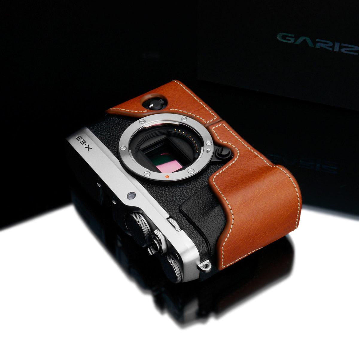 Gariz Camel Leather Camera Half Case XS-CHXE3CM for Fuji Fujifilm X-E3