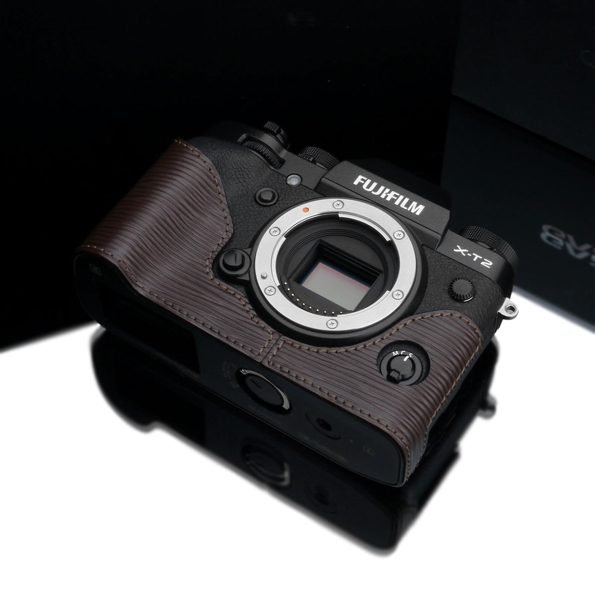 Gariz BL-XT2ABR Leather Camera Half Case Brown for Fujifilm Fuji X-T2 / X-T3