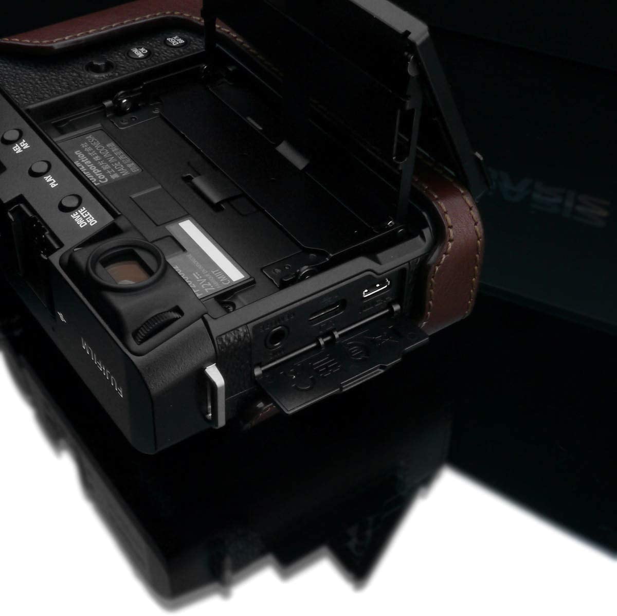 Gariz Brown Leather Camera Half Case HG-XE4BR for Fujifilm XE4, X-E4