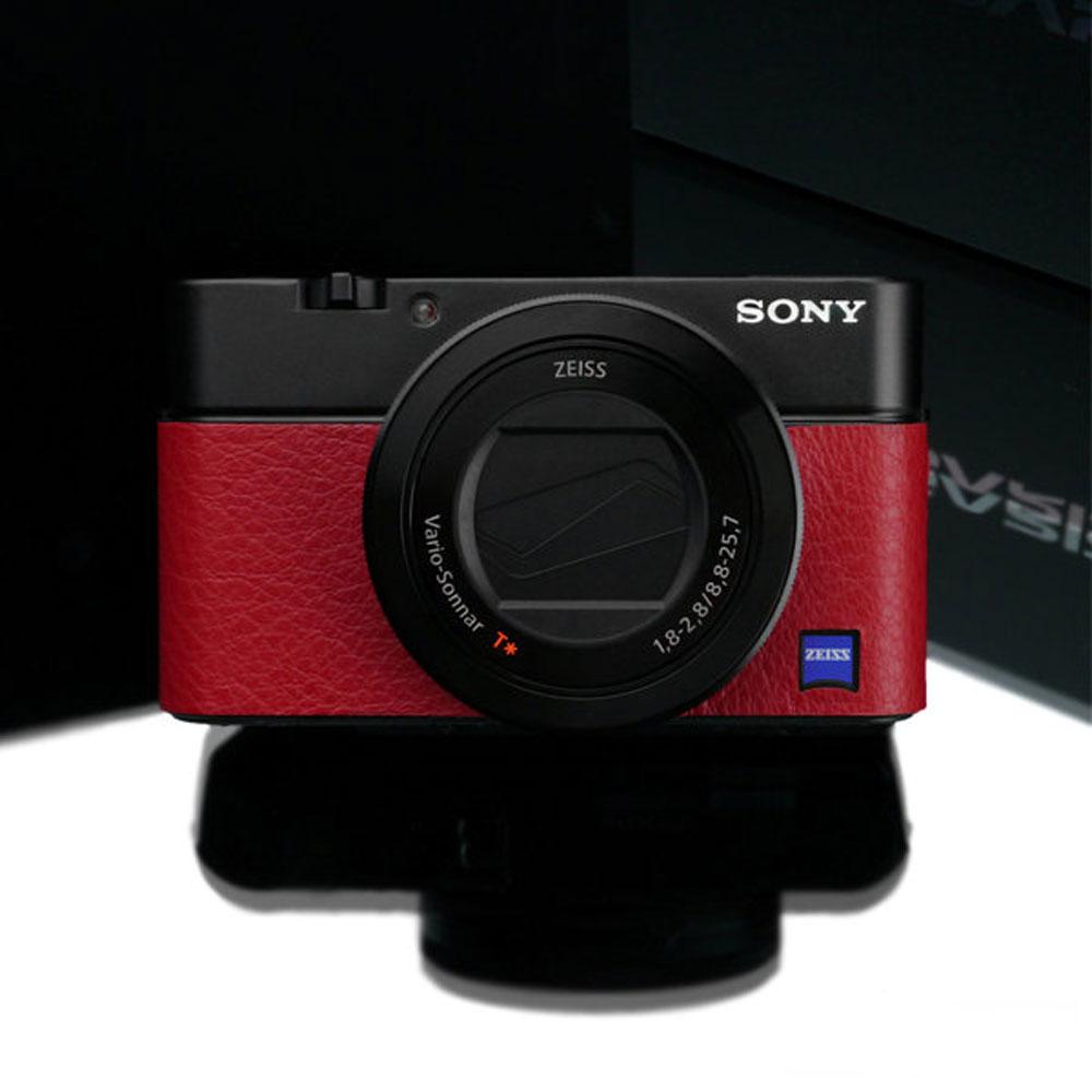 Gariz LS-RX100M6R Leather Sticker Skin Red for Sony RX100VI RX100M6