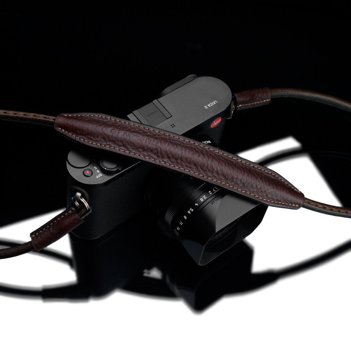 brown leather camera strap